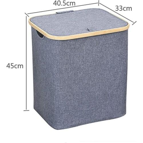 1PCS Foldable Laundry Basket Waterproof Large Bamboo Dirty Clothes/Toys/Debris Multifunction Storage Basket With lid With Handle