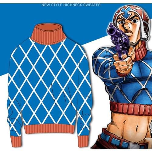 JoJos Bizarre Adventure Guido Mista Cosplay Costume Anime Cotton New Style Highneck Sweater
