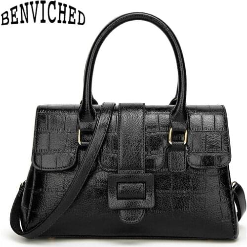 BENVICHED woman fashion Crocodile leather Designer Handbags Luxury quality Lady Shoulder Crossbody Bags Messenger Bags B034