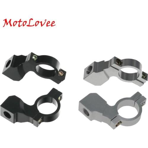 MotoLovee New Pair 10mm 7/8" Motorcycle Solid Color Handlebar Mirror Mount Holders Adapter Aluminum Clamp