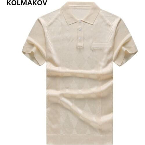 KOLMAKOV Brand Summer Short Sleeve Shirts for Men Collar High Quality Solid Color Luxury Shirt 2019 Casual Homme Dress Hot Sale
