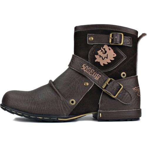 5008-1-AH Mens Ankle Boots Fashion Chukka Boots Zipper-up Motorcycle Boots Genuine Leather Handmade Western Boots Designer Shoes