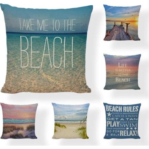 Lovely Life Is A Beach Waikiki Cushion Cover Hawaiian Hope Anchors The Soul Sofa 17inch Linen Houseware Swim Pillow Case Covers
