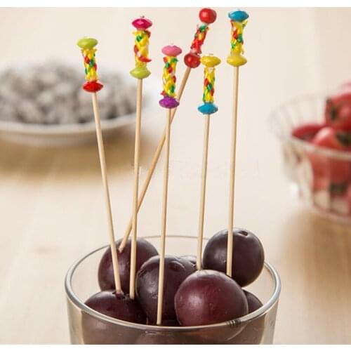New 100pcs 12cm A one-time Party supplies stick Cocktail Drink Stirring Sticks Food Dessert Picks Fruit Fork Cupcake Decorations