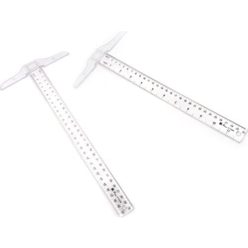30cm Plastic T Shape Ruler Clear Transparent Measurements Straight Ruler Measure Tool High Quality