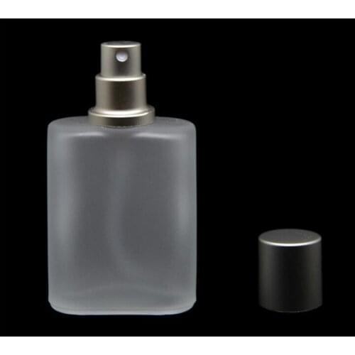 30ml Gray Cap Flat Style Frosted Semi Clear Glass Spray Perfume Bottle Glass Atomizer Spray Refillable Bottles Empty
