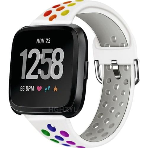 Rainbow Silicone Bands For Fitbit Versa 2 / Versa / Versa lite Smart Watch Bracelet Wrist Strap Sport Band Accessories