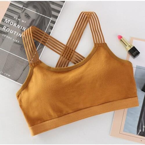 Sexy Cross Back Straps Sports Bra Shockproof Breathable Fitness Running Gym Sport Vest Top Sport Bra Sportswear for Women Girls