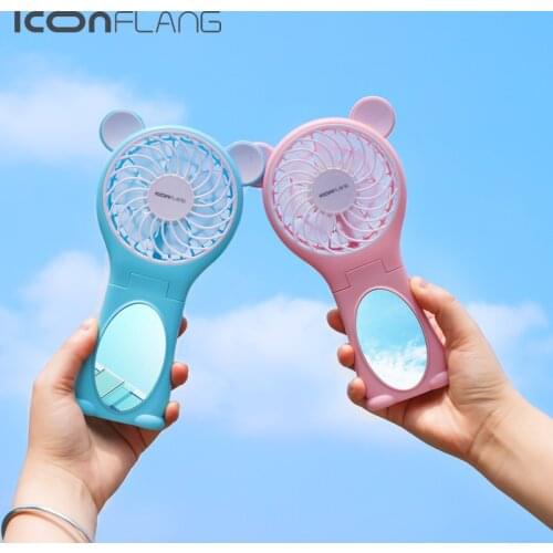 Creative Outdoor portable cartoon cute Bear USB fan Student mini handheld fan with lithium battery rechargeable