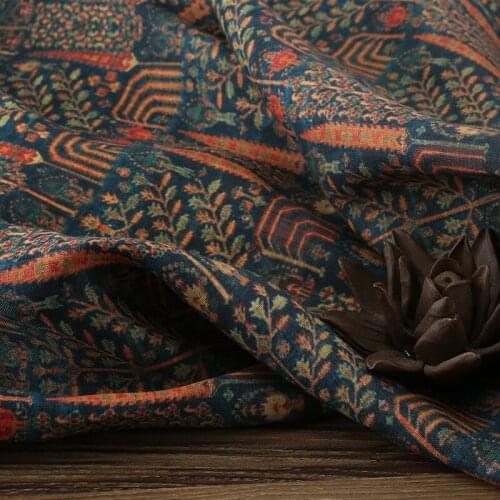 High-grade pure linen fabric,summer and autumn dress sewing cloth material,printed cloth