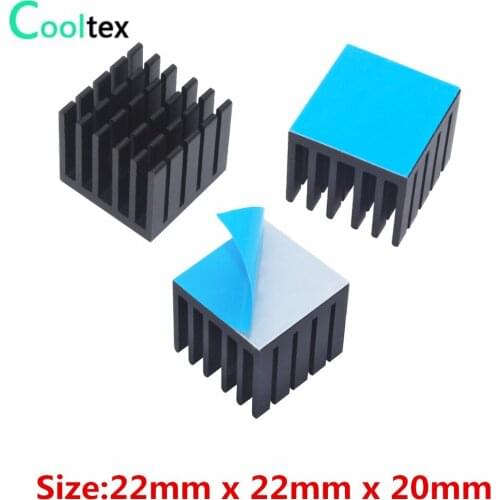 30pcs 22x22x20mm Aluminum Heat sink Heatsink for Electronic Chip IC MOS Raspberry pi 3d Printer With Thermal Conductive Tape