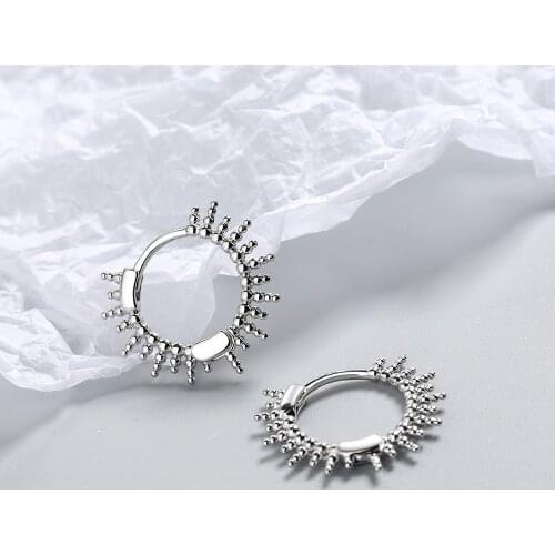 925 Sterling Silver Punk Rivets Piercing Stud Earrings For Women Sexy Handmade Jewelry Cерьга eh582