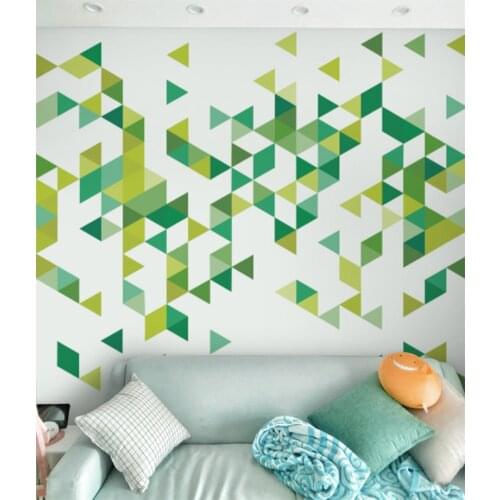 8d abstract Geometric pattern Wallpaper walls 3D Wall Stickers Hand-painted Triangle Photo Art Wall Mural for Living Room Decor