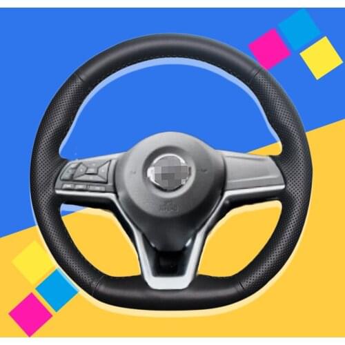 Auto Braid On The Steering Wheel Cover for Nissan X-Trail 2017 DIY Hand Stitched Car Braiding Interior Accessories Car-styling