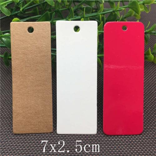 300Pcs/Lot Solid Color Different Size Square Shaped Hanging Kraft Paper Tags Label Note Price Tag For Grand Event Garment Supply