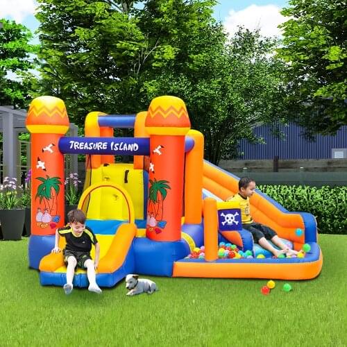Bounce House Water Park Pirate Bay Inflatable Slide Combo Blower Included Inflate Time 2 Minutes