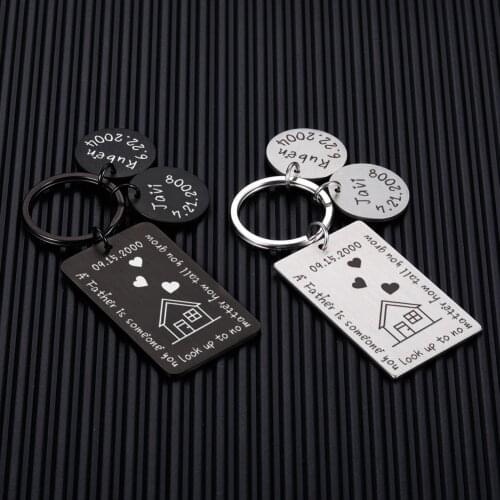 Family Keychain Personalized Name Keychains Custom Products Key Chain Accessories Fathers Day Birthday Gifts for Hero Daddy