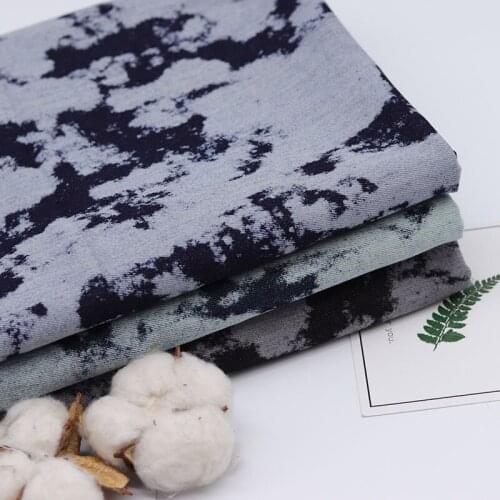 Light Weight Tie Dyed Printed Jeans After Washed Color Denim For Dress Pants Suits DIY Crafts Needlework Cowboy Tela 50X165cm