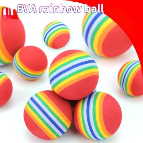 EVA pet rainbow ball cat foam colorful bouncy ball dog molar bite interactive cat treat toy ball cat accessories pet