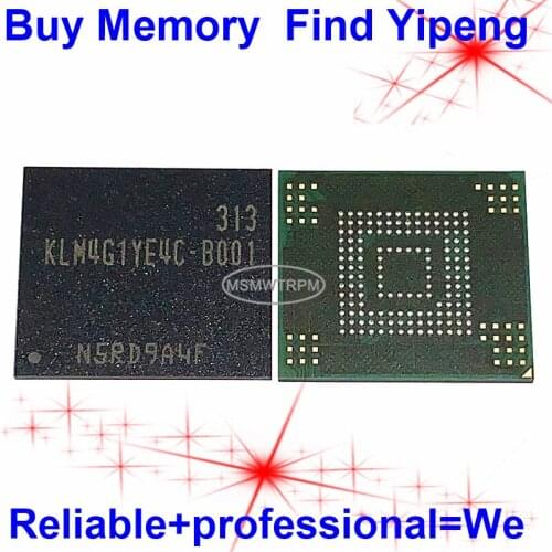 KLM4G1YE4C-B001 BGA153Ball EMMC4.5 4.5 4GB Mobilephone Memory New original and Second-hand Soldered Balls Tested OK