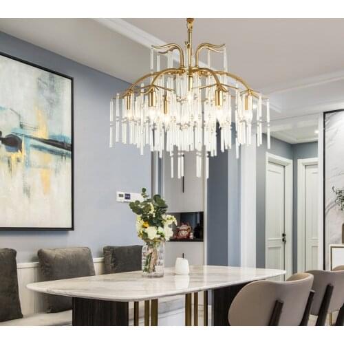 Crystal lamp living room chandelier creative restaurant personality simple post-modern bedroom American chandelier