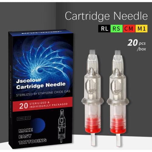 JSCOLOUR 20pcs /lot Tattoo Needles Revolution Cartridge Round Liner 1201/03/05/07/09/11/14 RL&RS for motor Tattoo Machine