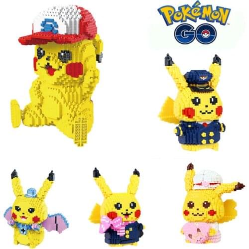 330/933/1178/1929PCS Anime Pokemon Blocks Cartoon Cartoon Picachu Education Game Graphics Bricks Pokemon Toy Girl Souvenir Gifts