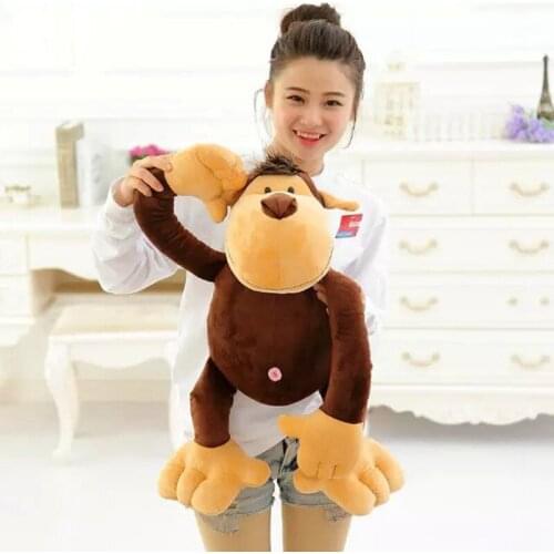 Cute brown monkey plush toy, soft doll, throw pillow birthday gift w5237
