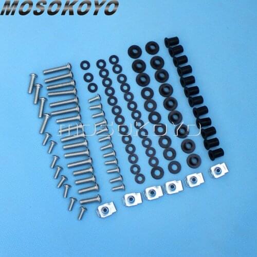 Motorcycle Complete 106 Pcs Full Body Fairing Bolt Screws Washers Kit For Kawasaki Ninja ZX6R ZX-6R 1998-2002 ZZR600 2003-2008