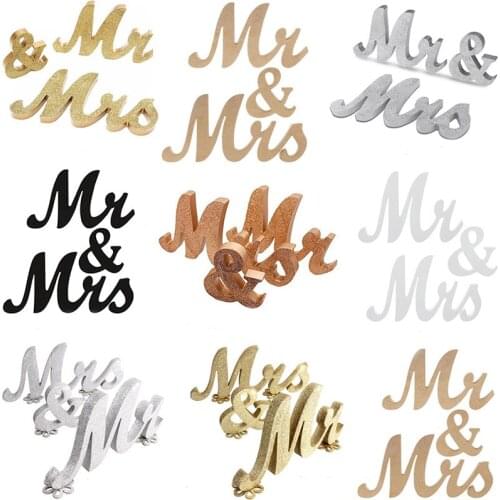 Mr & Mrs Wooden Letter Alphabet Word Art Craft Free Standing Vintage Table Centrepie Home Xmas Birthday Party Wedding Decoration