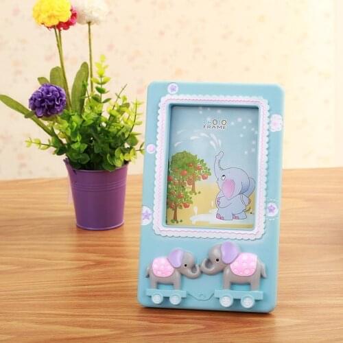 Cartoon Elephant 6 Inch Kids Photo Frame on Table Home Bedroom Decoration Picture Holder Picture Frame for Baby Cornice Foto Q