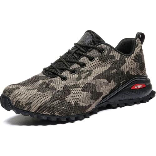 Camouflage Men Outdoor Sneakers Large Size 50 Anti-skid Hiking Shoes Breathable Men Sport Trekking Shoes Tactical Boots
