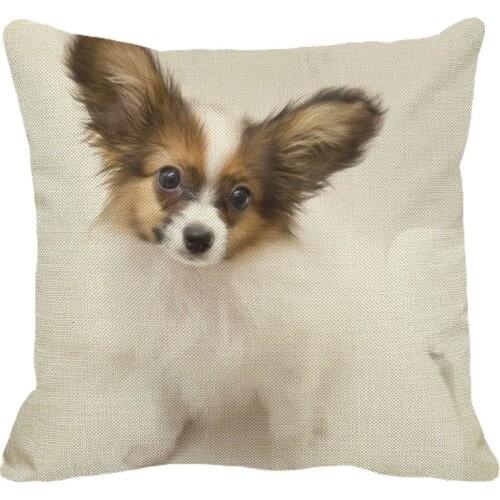 XUNYU 45cmx45m Animal Dog Butterfly dog New Linen Comfortable Cushion Cover Living Room Sofa Decorative Pillow Cover YH014