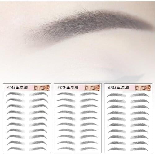 Wholesale 3D Waterproof Eyebrow Sticker Long Lasting Eyes Makeup Tools Bionic Fake Eyebrow Water Transfer Stickers