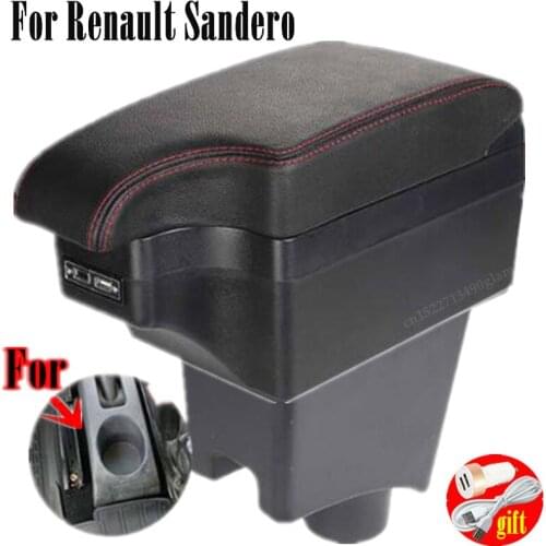 For Renault Sandero Armrest 2013 Retrofit parts dedicated Car Armrest box Center Storage box car accessories Interior 6USB