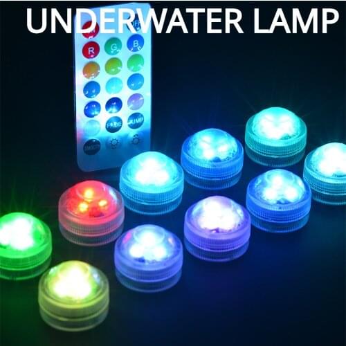 Submersible Led Light IP68 Waterproof Mini Underwater Tea Lamp RGB Color Fairy Decoration for Holiday Vase Fishbowl Wedding