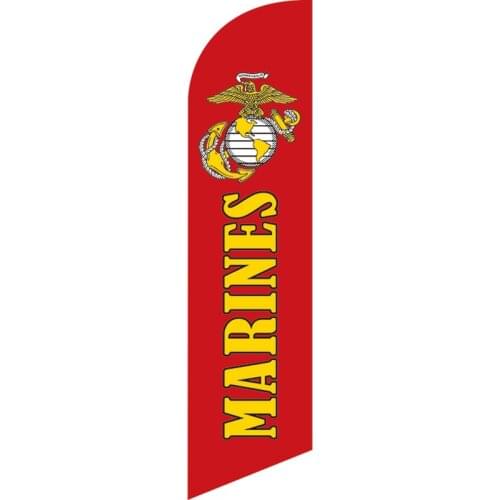 Factory Direct Sale Custom Marines Feather Flag 110g Knitted Polyester Feather Flag Single Sided
