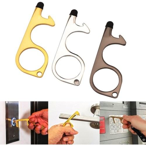 3 Colors Available Silicone Head Door Handles Zinc Alloy Contactless Safety Door Opener NO Touch Elevator Button Key Opener Kit
