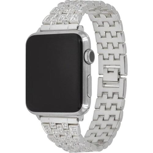 For Apple Watch Band 40mm 44mm 38mm 42mm Women Rhinestone Band for Apple Watch Series 1 2 3 4 5 iWatch Stainless Steel Strap