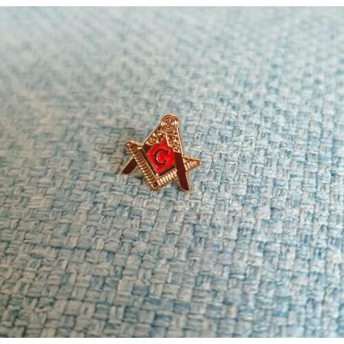 FREE SHIPPING 1PCS 12mm Brass mason lodge masonic lapel pin square and compass badge