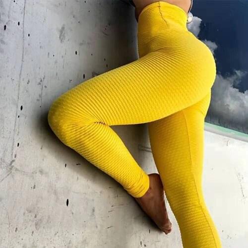 High waist yoga leggings Seamless tights women Gym Workout Push Up Sports Pants Breathable Candy Color Running Sportswear Ladies