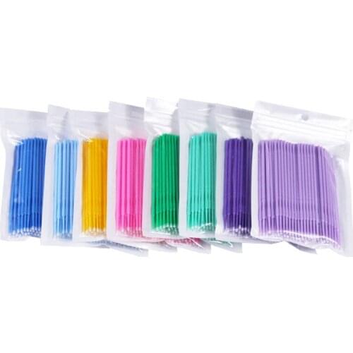 100PCS/Lot Microbrushes Disposable Eyelash Brushes Swab Eyelash Extension Tools Individual Eyelashes Removing Tools Applicators