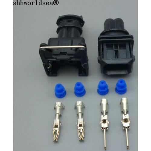 Shhworldsea 15Sets EV1 282762-1 3.5MM Car Waterproof 2 Pin way Electrical Wire Plug automobile Fuel Injector Connectors Adapters