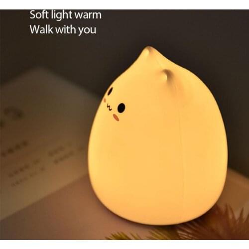 LED Colorful Night Light Animal Cat Silicone Soft Cartoon Baby Child Nursery Lamp For Children Gift Christmas Decoration Light