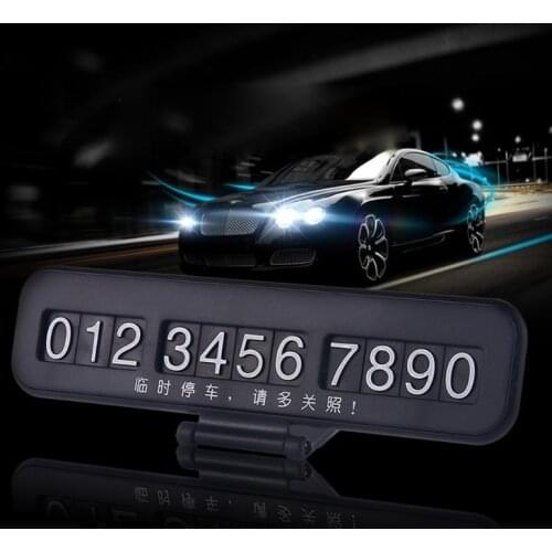 Phone Number Plate for Temporary Parking Rotatable Hide Phone Number Cards Automotive Interior Accessories Ornament