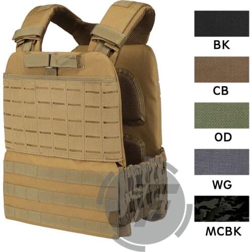 Tactical CrossFit Plate Carrier Weighted Vest Adjustable MOLLE Modular Quick Release for Training Fitness Running Sports