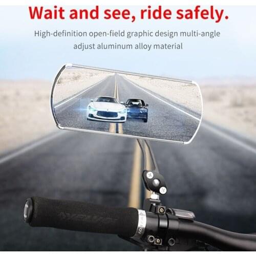 Cycling Bicycle Rear View Mirror Flexible Handlebar End Mirrors Aluminum alloy Lens MTB Safety Side Bike Rearview Accessories