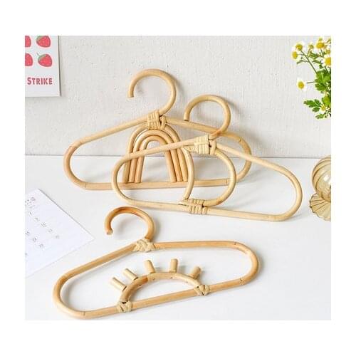 Rattan Clothes Hangers Pants Clothes Rack Hooks for Baby Nordic Kids Garments Organizer Rack Adults Hanger Home Accessories