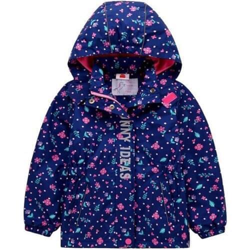 Girls Windbreaker Coat 2020 Windproof Waterproof Double-Deck Print Outerwear For Girl 3-12 Years Polar Fleece Jackets TX302