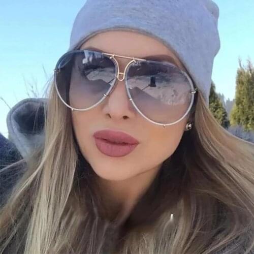 2019 Big Brand design Aviation sunglasses Men fashion shades mirror female Sun Glasses for women eyewear Kim Kardashian oculo